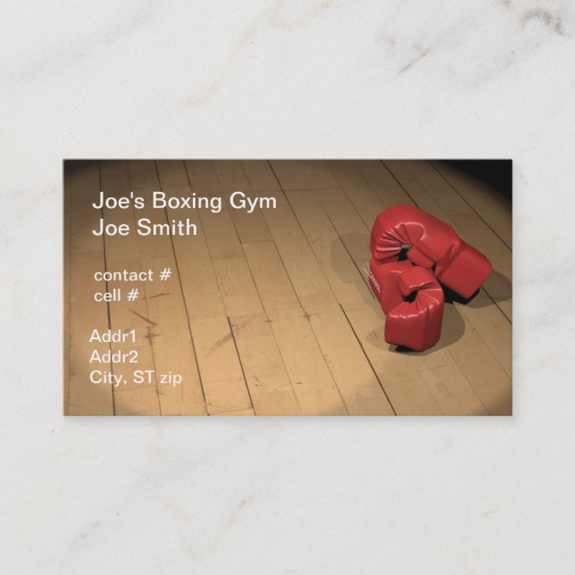 Carte De Visite Gants de boxe rouges (Devant)