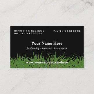 Carte De Visite Garage de pelouse Gris vert