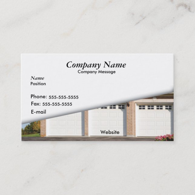 Carte De Visite Garage de voiture du blanc 3 (Devant)