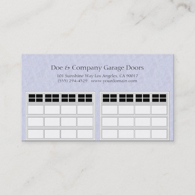 Carte De Visite Garage Door Company bleu-clair (Devant)