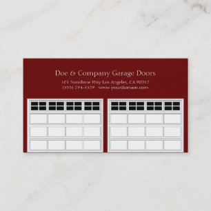 Carte De Visite Garage Door Company/cerise foncée
