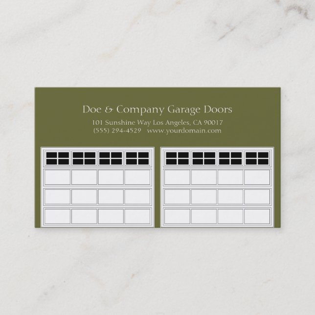 Carte De Visite Garage Door Company/Forest Green (Devant)