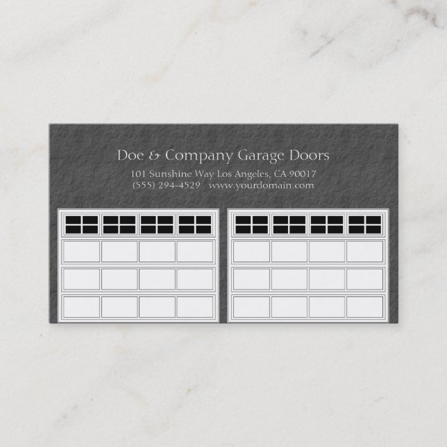 Carte De Visite Garage Door Company gris-foncé (Devant)