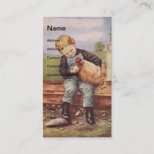 Carte De Visite Garçons Vintages et poulets