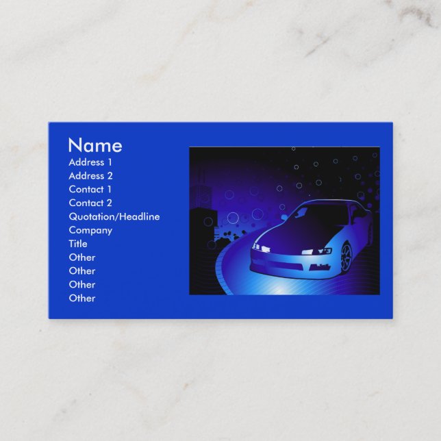 Carte De Visite Garcya.us_blue, Nom, Adresse 1, Adresse 2, Con... (Devant)