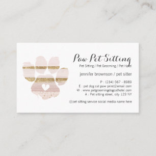 Carte De Visite Garde d'animaux aux coups de pinceau aquarelle ros