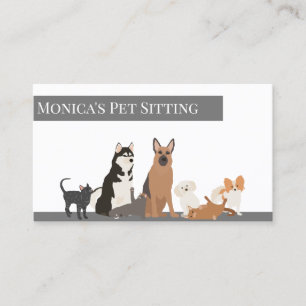 Carte De Visite Garde d'animaux Chien Chat Éducation Toilettage Ga