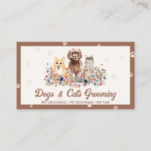 Carte De Visite Garde d'animaux de compagnie Empreinte de patte Ch