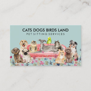 Carte De Visite Garde d'animaux de compagnie Hôtel Canapé Chien Ch