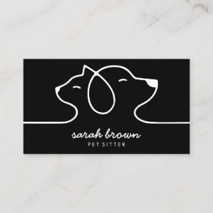 Carte De Visite Garde d'animaux de compagnie Logo Chats Chiens en