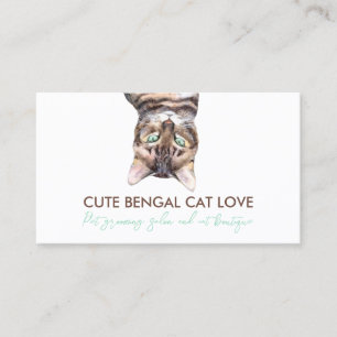 Carte De Visite Garde d'animaux drôle Chat Bengalí