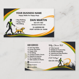 Carte De Visite Garde de chiens professionnelle et garde d'animaux
