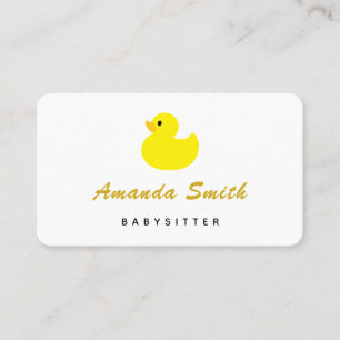 Carte De Visite Garde d'enfants Canard Jaune Minimal