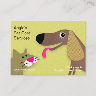Carte De Visite Garde d'enfants d'animal familier - jaune de chien