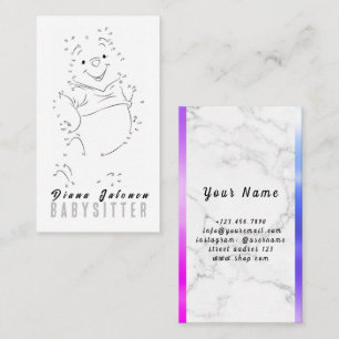 Carte De Visite Garde d'enfants Nanny Babysitter Colorful Funky Co