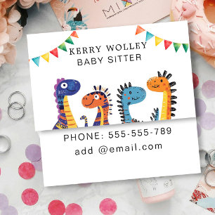 Carte De Visite Garde d'enfants Nanny Babysitter Colorful Funky Co