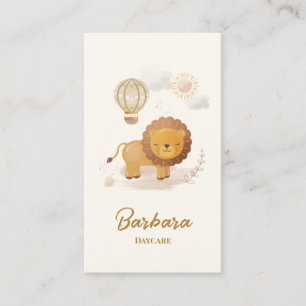 Carte De Visite Garde d'enfants Nanny Babysitter Garderie Lion QR 