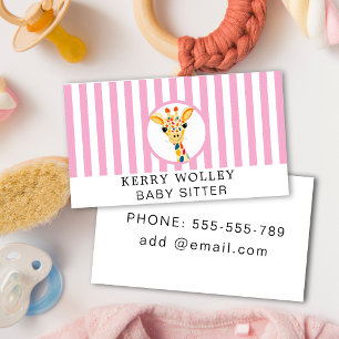 Carte De Visite Garde d'enfants Nounou Baby-sitter Coloré Funky Co