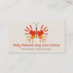 Carte De Visite Garde/papillon Handprints de babysitter