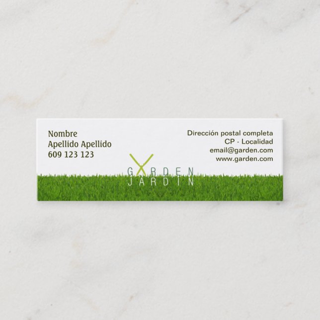 Carte de visite Garden_jardín 76x25mm (Devant)