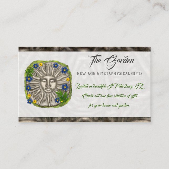 Carte De Visite Garden New Age Folk SHOP PETITE ENTREPRISE (Devant)