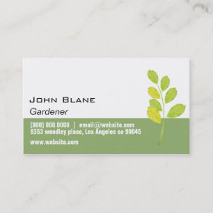 Carte De Visite Gardener à feuilles vertes