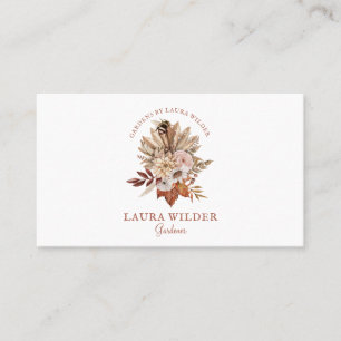 Carte De Visite Gardener Boho Terracotta Crème Florale