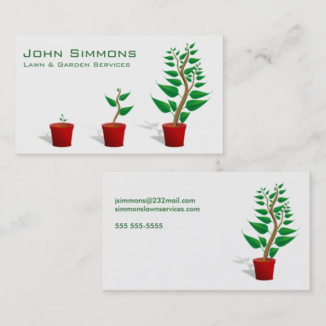 Carte De Visite Gardener d'aménagement paysager (Devant / Derrière)