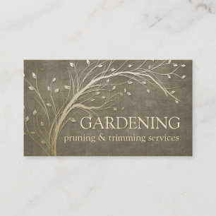 Carte De Visite Gardener Pour Les Services D'Épuration Et D'Arbre