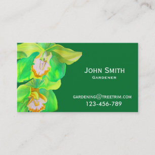 Carte De Visite Gardener service design moderne avec orchidée