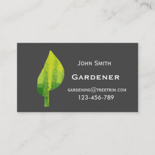 Carte De Visite Gardener service design moderne feuille