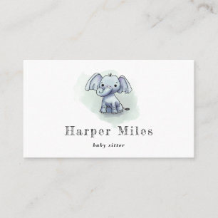 Carte De Visite Garderie d'éléphants mignons