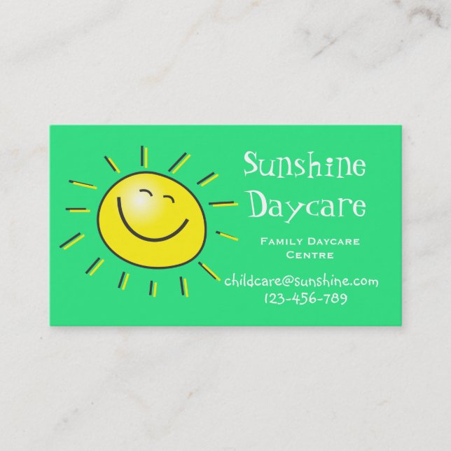 Carte De Visite garderie familiale Sunshine (Devant)