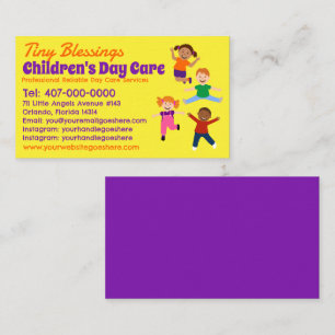 Carte De Visite Garderie garderie Services de garde d'enfants