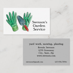 Carte De Visite Garderie Jardin Pelouse Trongs Trowel