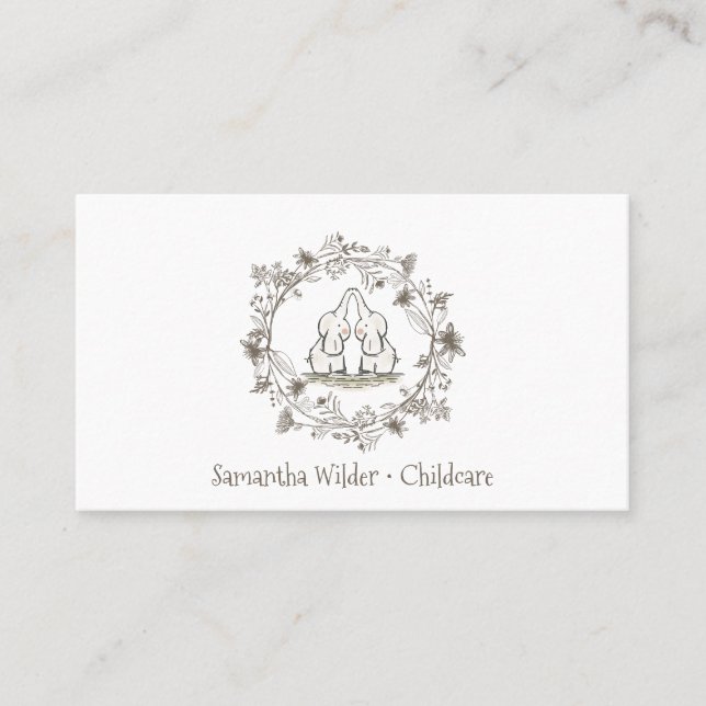 Carte De Visite Garderie Ou Babysitter Whimsical (Devant)