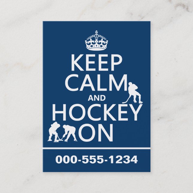 Carte De Visite Gardez le calme et l'hockey sur (dans toute (Devant)