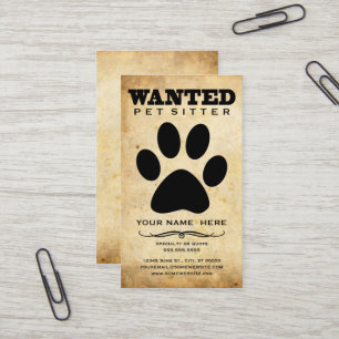 Carte De Visite gardien de chien recherché