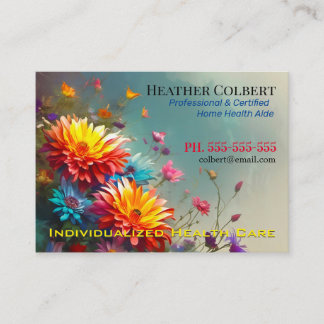 Carte De Visite Gardien professionnel joyeux floral certifié