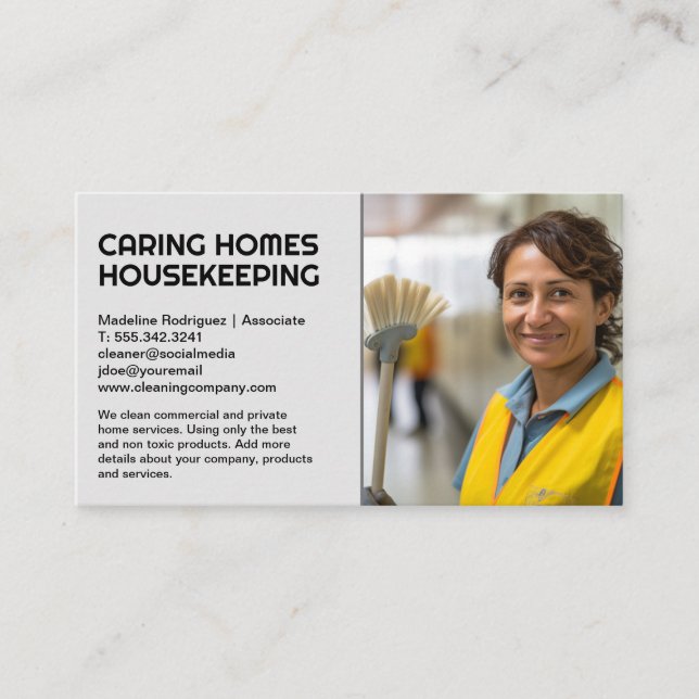 Carte De Visite Gardien souriant | Services domestiques (Devant)