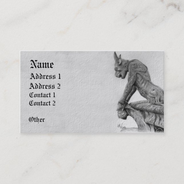 Carte De Visite Gargouille de Notre Dame (Devant)