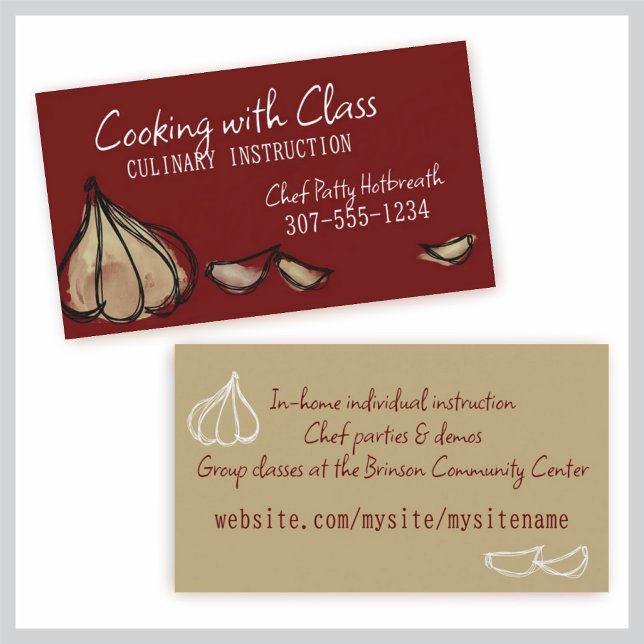 Carte De Visite Garlic clous chef cuisine classe restauration gast (Créateur téléchargé)