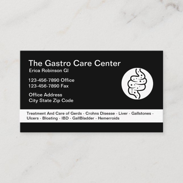 Carte De Visite Gastroenterologist Intestinal Theme (Devant)