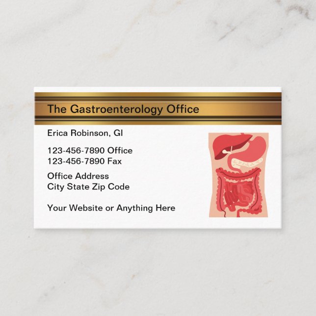 Carte De Visite Gastroentérologue Office Gastroentérologie (Devant)