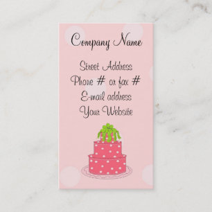 Carte De Visite Gâteau à pois rose