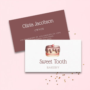 Carte De Visite Gâteau aquarelle mignon Boulangerie