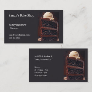 Carte De Visite Gâteau au chocolat trois couches avec crème glacée