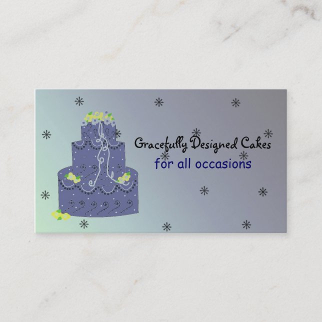 Carte De Visite gâteau bleu marine (Devant)