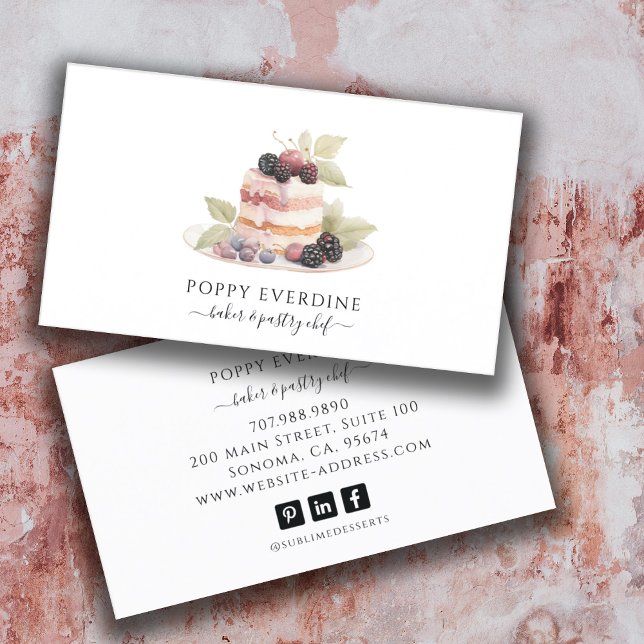 Carte De Visite Gâteau boulangerie pâtisserie Chef cuisinier (Créateur téléchargé)