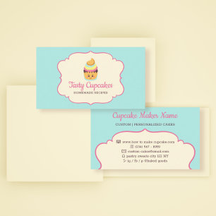 Carte De Visite Gâteau Cupcake Mignon cuisinier savoureux rose sar